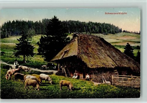 GMT Verlag color Schwarzwald Idylle , Familie sitzt vor dem Haus