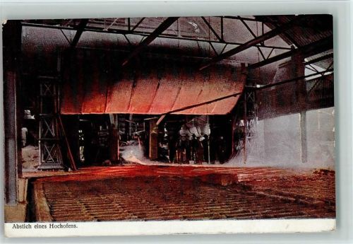 W4300 Essen , Ruhr Abstich eines Hochofens 1912 AK Krupp