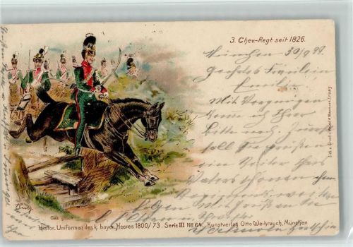 Histor. Uniformen Serie III Nr. 64 - §. Chev. Regiment , sign Kurz , litho