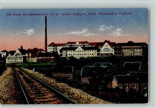 Solingen Bahnlinie, Krankenhäuser ca 1913 AK