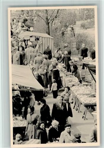 Wollin 1955 Markt - Marktszene AK