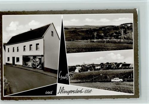 Hüngersdorf Gemischtwaren Michels , Teilansicht ca 1958 Korr Nr. 59962 AK