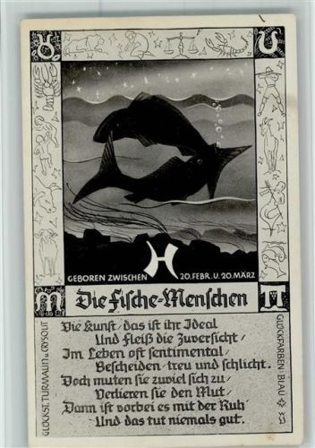 1940 Die Fische Menschen AK