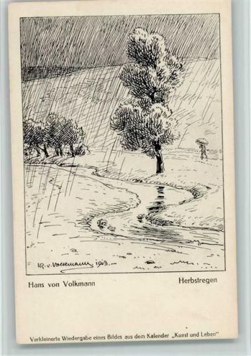 sign Hans von Volkmann - Herbstregen
