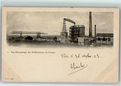 Bergbau - Cette 1903 - Vue Panorama des Etabliss. du Creusot