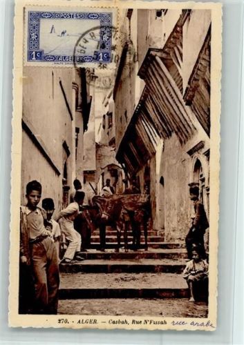Alger Algier - Casbah, Rue Fissah, Packesel, gute Erhaltung AK