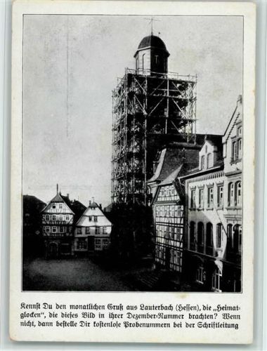 Lauterbach Ortsansicht Kirchturm eingerüstet