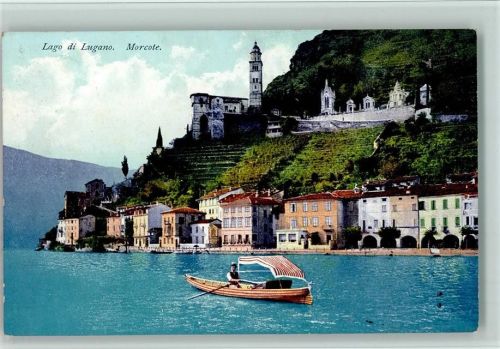 Morcote Lago di Lugano Boot mit Ruderer