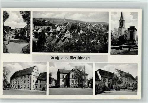 74747 W6963 Merchingen , Baden 1958 - gute Erhaltung AK