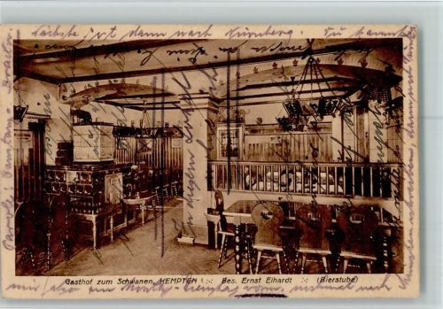 Kempten 1926 Gasthof zum Schwanen, Innenansicht der Bierstube AK
