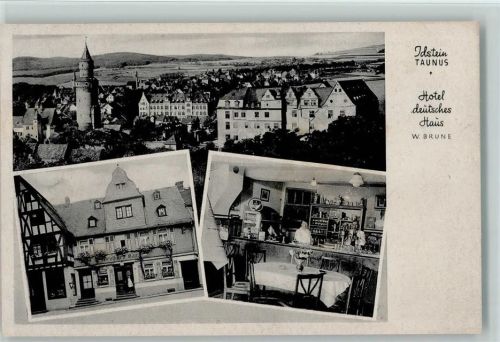 Idstein Hotel deutsches Haus mit Innenansicht - Ausschank Tresen 1943 AK