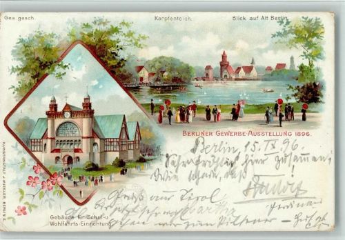 Berlin Mitte 1896 Gruss aus - Gebäude für Wohlfahrts-Einrichtung 1896 AK Kunstanstalt Miesler