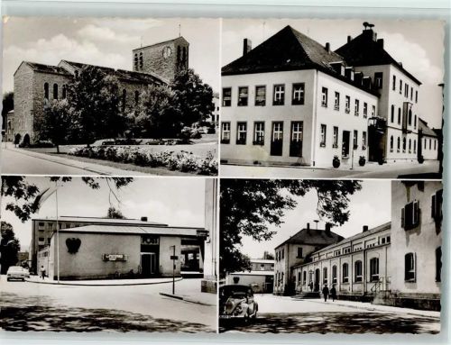 Treuchtlingen Postamt, Bahnhof, Rathaus, Kirche,VW Käfer, sehr gute Erhaltung AK