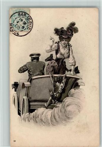 Amor hängt am Atomobil , gute Erhaltung Amor 1906