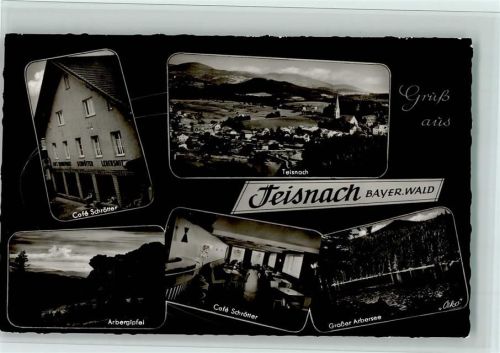 Teisnach 1960 Cafe Schrötter mit Innenansicht, gute Erhaltung AK