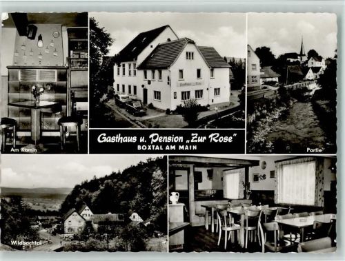 97896 W6982 Boxtal Foto AK Gasthaus zur Rose mit Innenansichten , gute Erhaltung AK