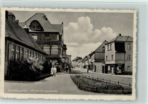 04435 O7144 Schkeuditz 1939 - Hindenburgstraße AK