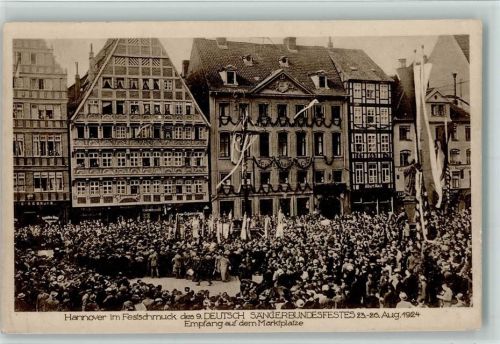Hannover 9. Deutsch. Sängerbundesfest 1924 - Empfang auf dem Marktplatz