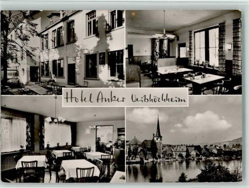 Veitshöchheim Hotel Anker Innenaufnahmen Gastraum Ortsansicht 4-Bildaufnahme