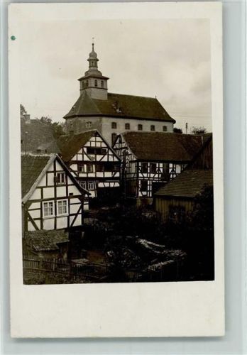 Grebenau 1935 Foto AK Partie bei der Kirche