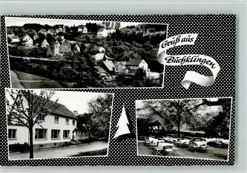 Buchklingen Ortsansicht Gasthaus Grüner Baum Terrasse 3-bildaufnahme