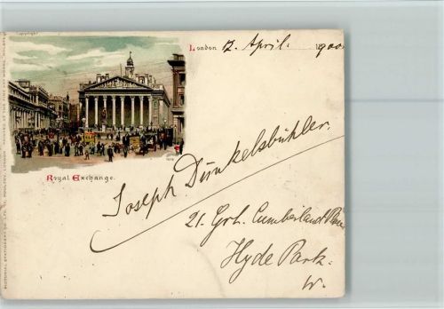 1900 Royal Exchange - No 1018 Pictorial Stationery Ltd AK