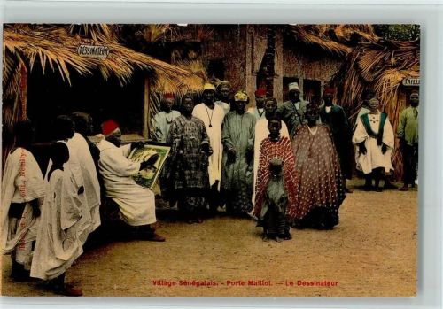1909 Village Senegalais - Les Dessinateur , sehr gute Erhaltung AK