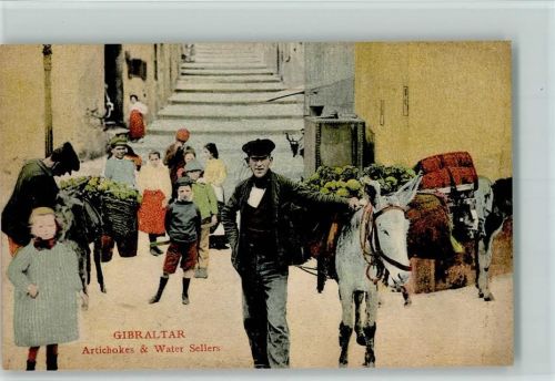 Gibraltar Artischocken und Wasserverkäufer