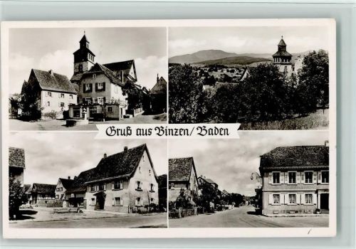 Binzen 1957 Straßenpartien, gute Erhaltung AK