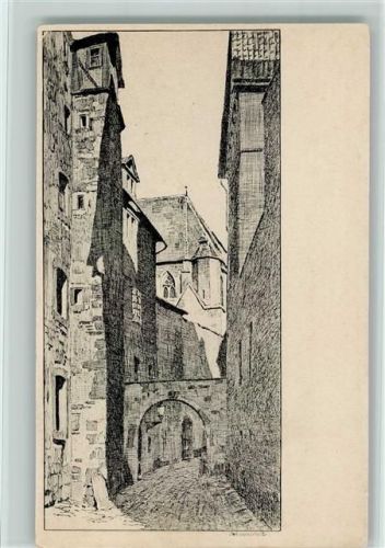 Kassel Kettengasse hinter dem Renthof Federzeichnung sign. Otto Ubbelohde