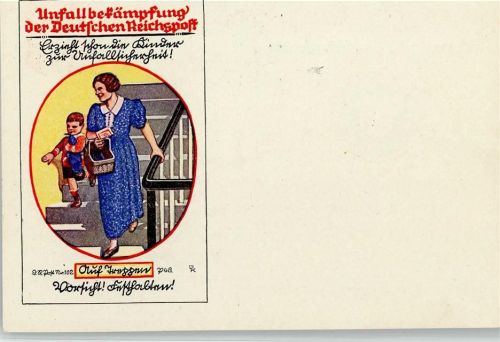 1939 Unfallbekämpfung der Deutschen Reichspost , gute Erhaltung AK