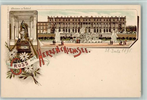 1895 Gruss aus - Schloß Herrenschiemsee , sehr gute Erhaltung AK