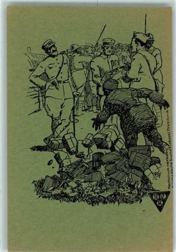 WK I Handgemalte Postkarte Kennzeichnung PG AK