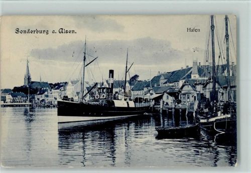 Sonderburg 1911 Hafen AK