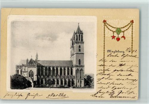 Magdeburg 1903 Dom Prägedruck