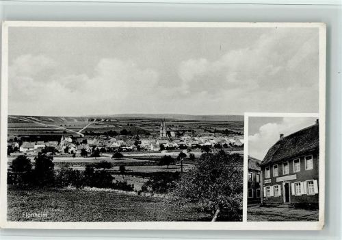 Flonheim Gasthaus zur Sonne , Teilansicht, gute Erhaltung AK