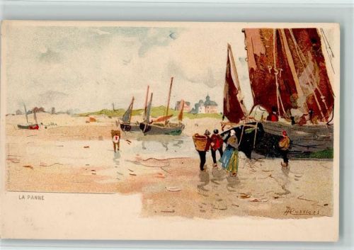 De Panne Fischerboote , Fischer , sehr gute Erhaltung AK Cassiers, H. 1898 Lithographie / Künstlerkarte