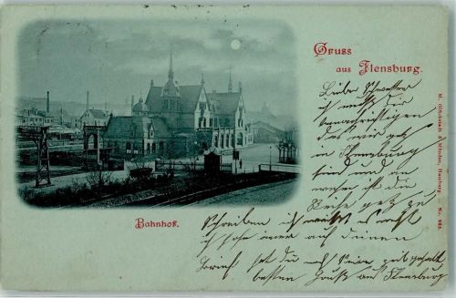 Flensburg 1898 Bahnhof