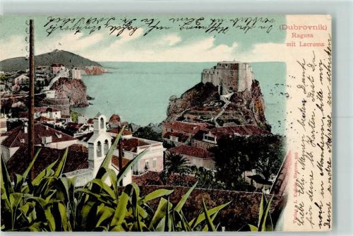 Dubrovnik Ragusa 1903 - Ragusa mit Lacroma