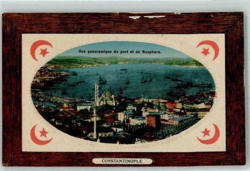 Konstantinopel Vue panoramique du port et du Bosphore Hafen Passepartout