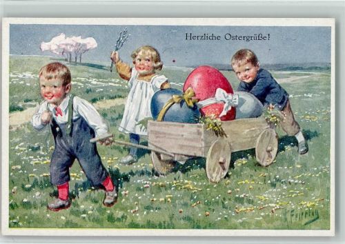 Verlag BKW Serie 4679-4 - Ostern, sehr gute Erhaltung AK Feiertag, K. 1913