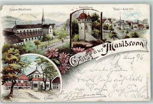 Maulbronn 1896 Kloster Faustturm