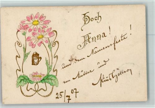 1903 Hoch Anna - Jugendstil - Golddruck AK