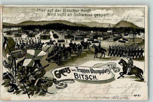 Bitche 1911 Jüdischer Verlag Frau Levy Wörth Nr. 81 Truppenübungsplatz