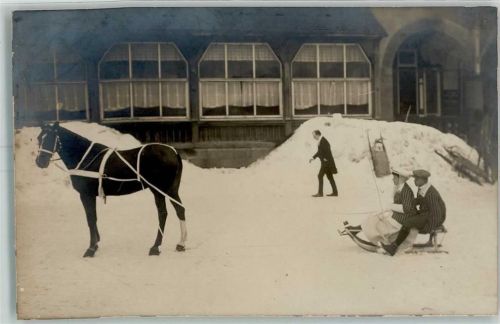 Oberhof Pferdeschlitten Winter Ort handschriftlich
