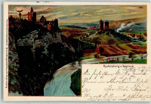 Saaleck 1898 Nr. 2034 Rudelsburg u. Saaleck - Burgen und Schlösser