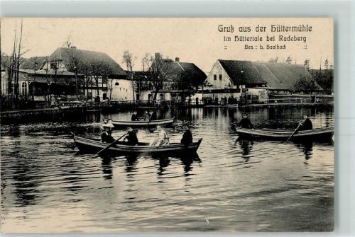 01454 O8142 Radeberg 1910 - Huttermühle Bes. L. Saalbach Ruderboote