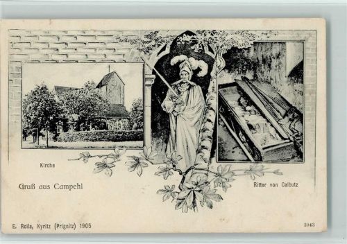 Kampehl Kirche Ritter von Calbutz Sarg 3-Bildaufnahme