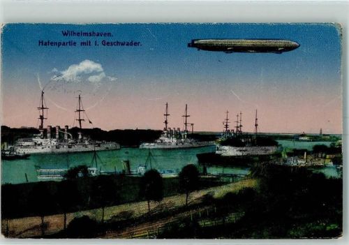 Wilhelmshaven Zeppelin + Marineschiffspoststempel Nr. 136 - 4.7.17