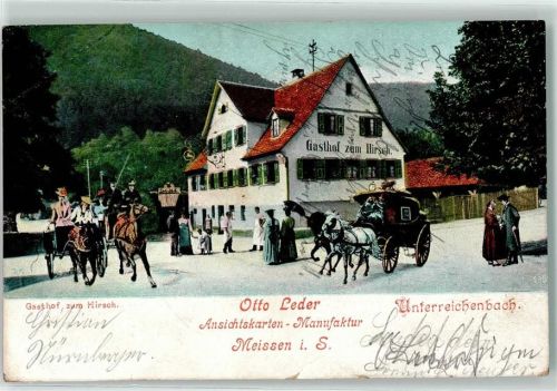 Unterreichenbach 1908 Gasthaus zum Hirsch Kutschen